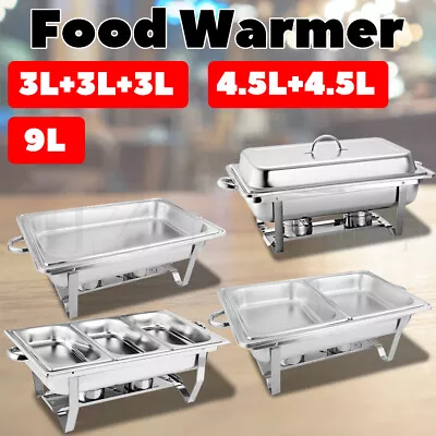 9L/4.5L*2/3L*3 Multi Stainless Steel Bain Marie Chafing Dish Buffet Food Warmer~ • $35.48