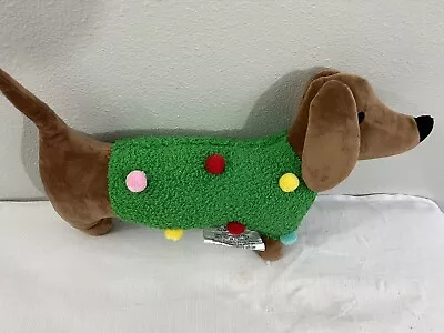 New 2023 Target Wondershop Dog Christmas Sweater Throw Pillow Dachshund Weiner • $25