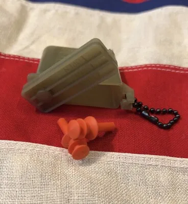 Us Army Military Ear Plugs With Chain And Case Size Medium Orange • $4.95