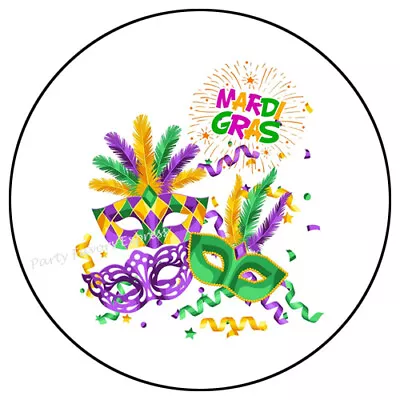 Mardi Gras Masks Fireworks Envelope Seals Labels Stickers Party Favors • $2.29