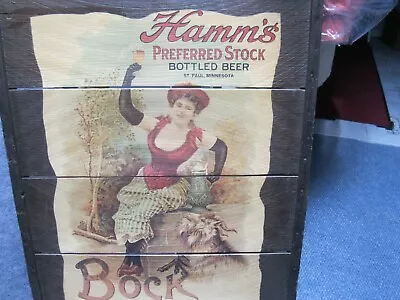 Vintage Hamms Beer Prefeered Stock Bottle Beer Bock Wooden Grape Tray Nice • $49.50