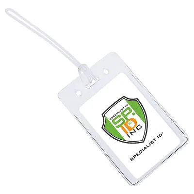 Bulk 100 Pack - LOCKING TOP Clear Plastic Luggage ID Bag Tags Fits Business Card • $59.99