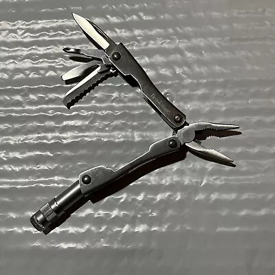 Brookstone Pocket Knife Multi 7+ Function Tool Led Light Key Compact Mini Pliers • $8.99