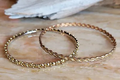 Set 2 Vintage Fashion Gold Tone Bangle Bracelets • $5