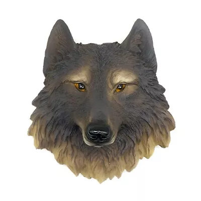 3D Wolf Head Animal Wall Mounted Decor Resin Ornament Hanging Sculpture Gift NEW • $26.99