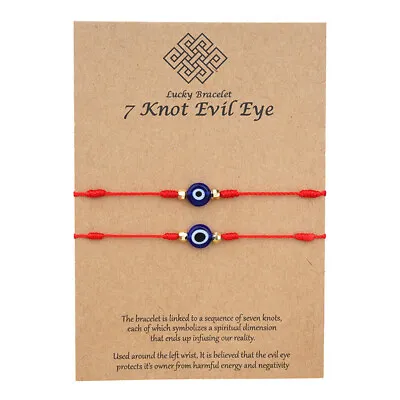 £2.95 • Buy Hand Wish Card String Wax Evil Thread Red Turkish Eye Bracelet