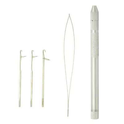 Micro Nano Ring Wooden Handle Hook Loop Needle Tool Kit Pro Hair Extensions • £5.46