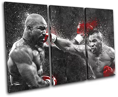 Mike Tyson Boxing Grunge Sports TREBLE CANVAS WALL ART Picture Print • $94.99