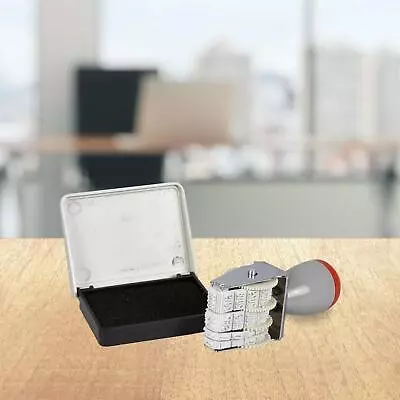 £4.39 • Buy Self Inking Date Stamp And Pad Adjustable Day Month Year Wheel Mechanism