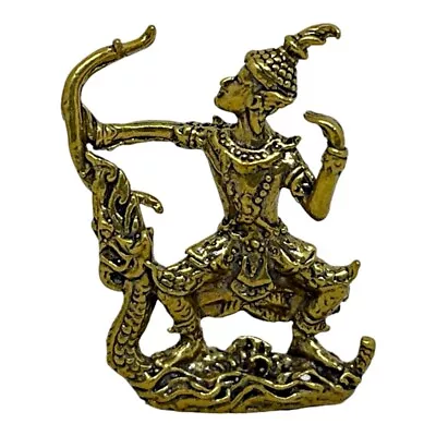 Vishnu Avatar Narayana Ramayana Rama Destroyer Of Evil Mini Brass Idol Statue • $19.99