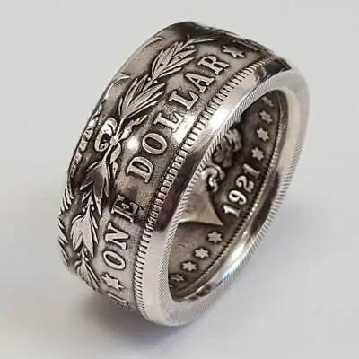 Ring Silver Eagle Dollar Handmade Morgan Vintage Coin Eagle Plated Sizes 6-13 • $5.99