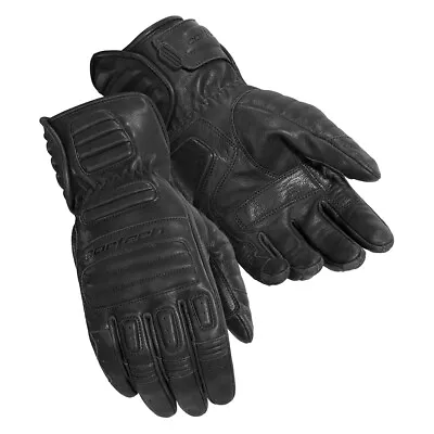 Cortech Roughneck Rustic Black Leather Motorcycle Gloves Men's Sizes S - 2XL • $24.99