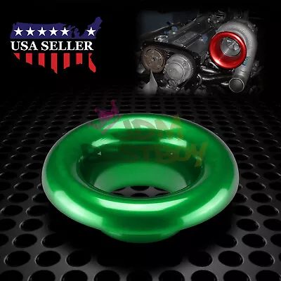 4  Green Short Ram Cold Air Intake Turbo Horn Aluminum Velocity Stack Adapter • $16.28