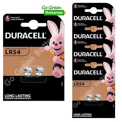 10x Duracell LR54 1.5Volt Alkaline Battery 189 V10GA GP189 L1131 LR1130 A120 • £6.89