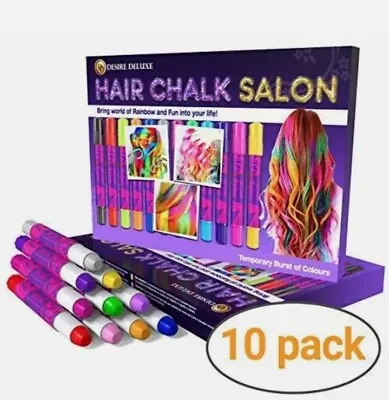 Hair Chalk For Girls Desire Deluxe  10 Temporary Non-Toxic - Washable  • £8.99