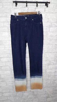 Chico's So Slimming Denim Girlfriend Ombre Dip Dye Ankle Jeans Size 00R US 2 • $25