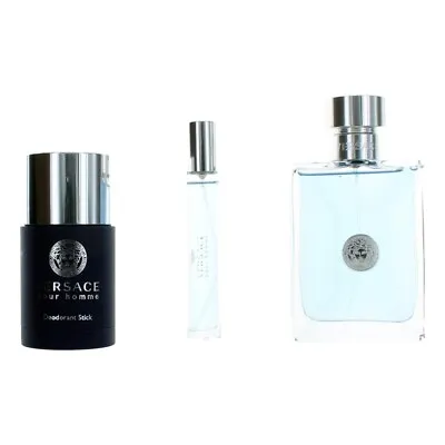 Versace Pour Homme By Versace 3 Piece Gift Set Men With Deodorant Stick • $60.93