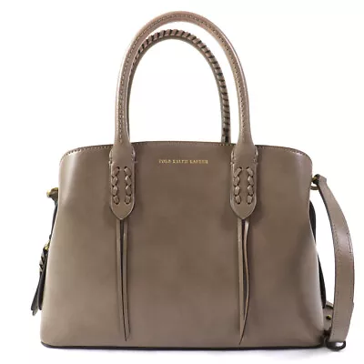 Polo Ralph Lauren Leather Logo 2Way Handbag Shoulder Bag Brown Ladies • £377.55