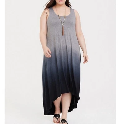 $25 • Buy Torrid Ombre High Low Dip Dye Dress Sz 3 Tank Top EUC