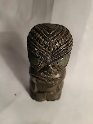 Vintage Carved Tiki Statue Maori New Zealand Poly Art 3.5 Figurine Small • $22.50