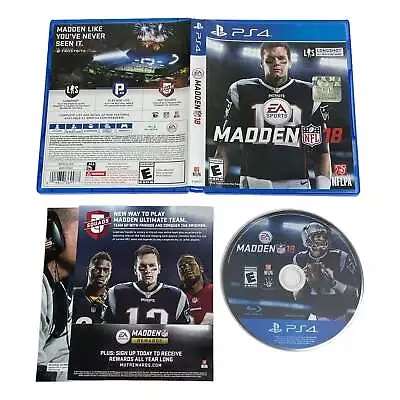 Madden 18 Tom Brady Sony Playstation 4 PS4 Video Game • $6.99