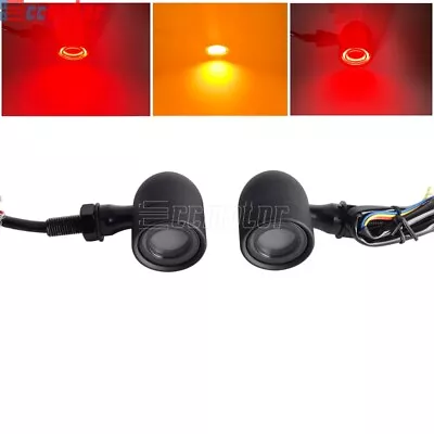 Motorcycle Mini Bullet Brake Turn Signal Tail Lights For Harley Cruiser Chopper • $29.99