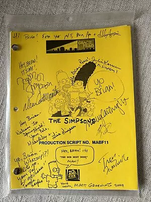 Signed SIMPSONS Script - NANCY CARTWRIGHT MATT GROENING Hank Azaria All Cast • $2500