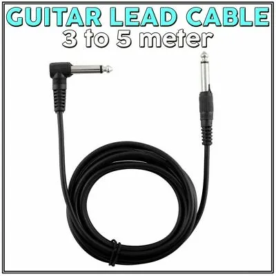 $16.95 • Buy Long Guitar Lead 1 Right Angle Jack Noiseless Braided Tweed Instrument Cable 3m