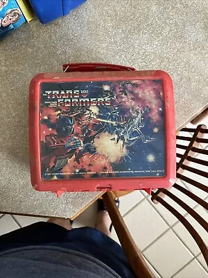 Vintage 1984 Transformers Lunch Box With Thermos Aladdin Hasbro RARE • $45