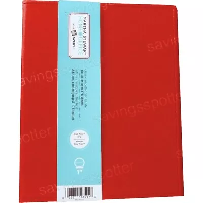 Martha Stewart Home Office Binder Smooth Finish 1  Gap-free Rings Red • $18.87