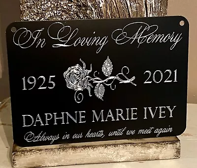 Engraved Personalized Custom Memorial Grave Marker Aluminum Metal Sign 10x7 • $26.95