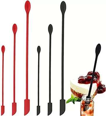 Mini Spatula Silicone 6 Pcs Jar Spatula Last Drop Small Spatulas Reusable Double • $9.21