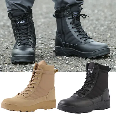 Men's Military Tactical Work Boots High Top Combat Boots Outdoor Hiking Boots AU • $42.74