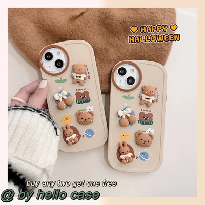 $14.88 • Buy Cute Cartoon 3D  Cute Bear Case Cover For IPhone 13 12 11 X XR Plus MAX 7 Se