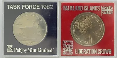 1982 Pobjoy Task Force Medal & Falkland Islands Liberation 50p Coin • £11.99