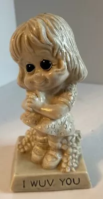 Vintage 1973 Wallace Berrie & Co. Made In USA “I Wuv You” Figurine • $12.95