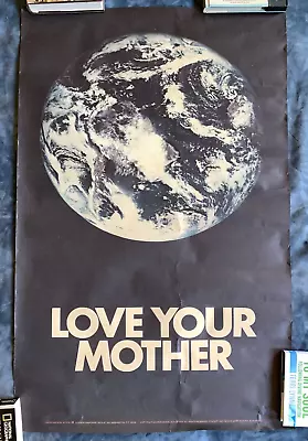 Vintage Earth Day 1972 Environmental Action Poster Love Your Mother DC Hippie • $200