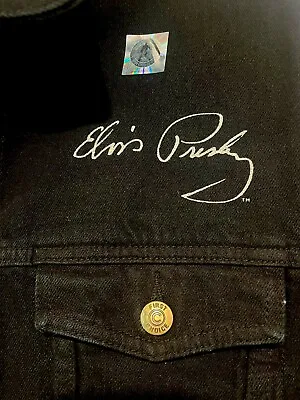 Vintage Elvis Presley Black Denim Jacket M Graceland EP25 EPE Legendary NWOT • $199.99