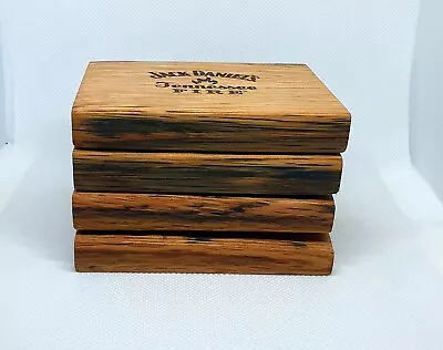 Jack Daniel's Coasters # 4 X Jack Daniel's Oak Hardwood Whisky Barrel Coasters • £20