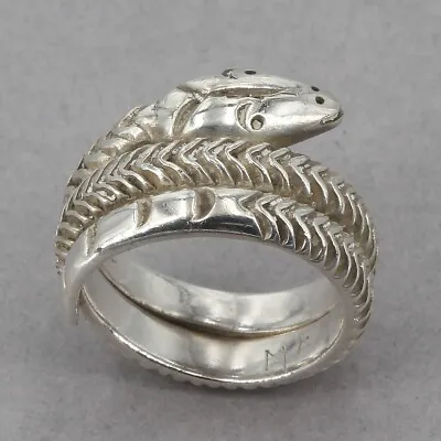 Vintage Signed Balderas Taxco Mexican Sterling Coiled Snake Wrap Ring Size 5.5 • $69.99