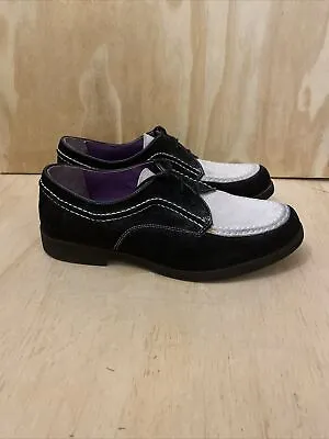 ANNA  SUI Womens Oxford  Shoes  Size 8 Black And Ivory Suede • $47