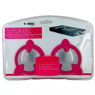 Vibe Sound STAR BURST 3.5MM MINI Portable Stereo Speakers Compact NO BATTERY* • $13.99