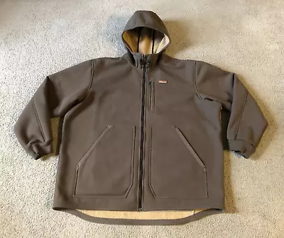 Patagonia Men's Big & Tall Brown Zip Front Soft Shell Hooded Jacket - Size 3XL • $110