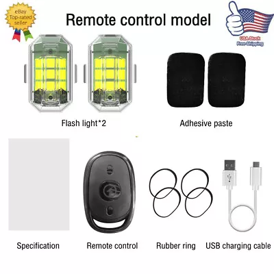 2PCS LED Anti-collision Warning Strobe Lights Remote Control Motorcycle Drone US • $18.59