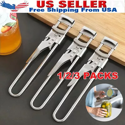 Adjustable Multifunctional Stainless Steel Can Opener Jar Lid Gripper Kitchen US • $8.99