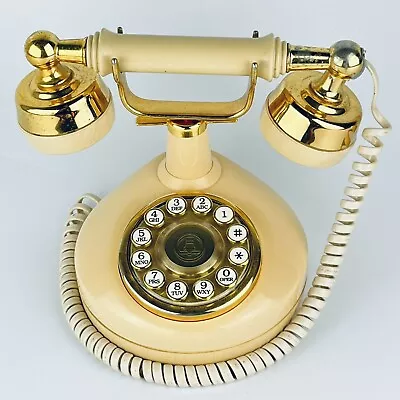 Vintage Western Electric French Princess Style Push Button Phone Beige & Gold • $24.99