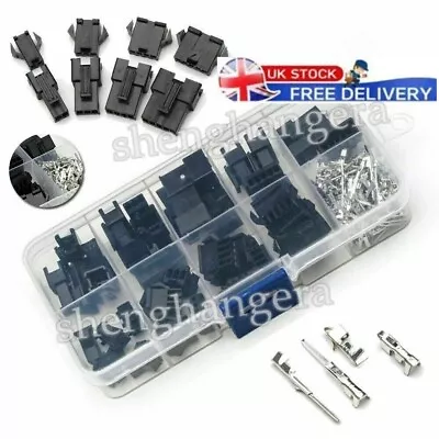 200Pcs JST-2.54mm 2/3/4/5 Pin Wire Terminal Connector Cable Plug Male Female Pin • £6.44