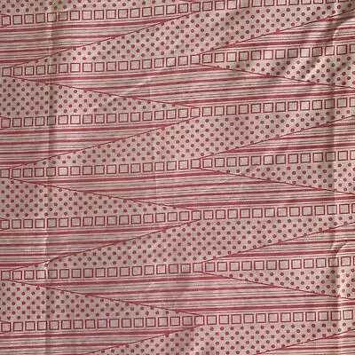 Vintage Pink White Polyester Geometric Pattern Fabric 2.5 Yards 60”W X 90”L New • $20