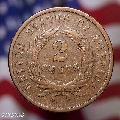 1867 2-Cent. Two-Cent Piece FINE  - BOLD DATE & SHIELD.  1/2  WE  • $35.99