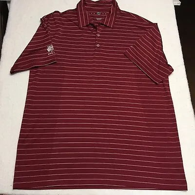 Nike Men XXL Whispering Pines Myrtle Beach SC Maroon Golf Polo Striped Shirt 2XL • $19.74